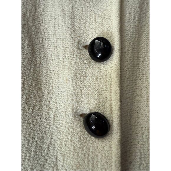 St. John Collection Colorblock Santana Knit Collarless Jacket Ivory & Black Sz 0 - Picture 11 of 14